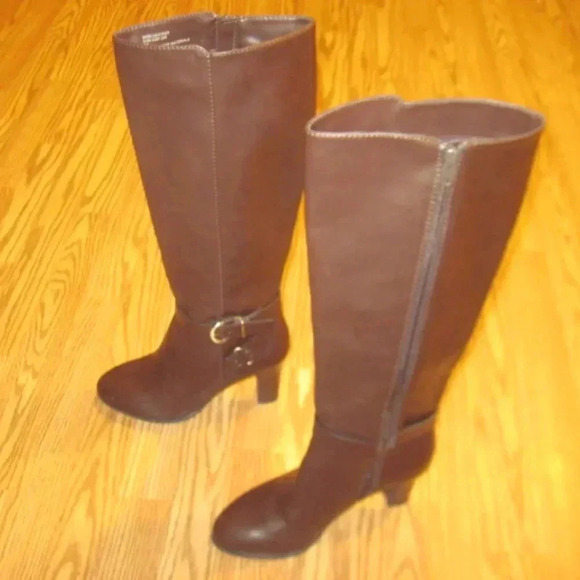 BASS Brown Heather Zip-Up Heeled Boots Size 6M - Picture 1 of 6